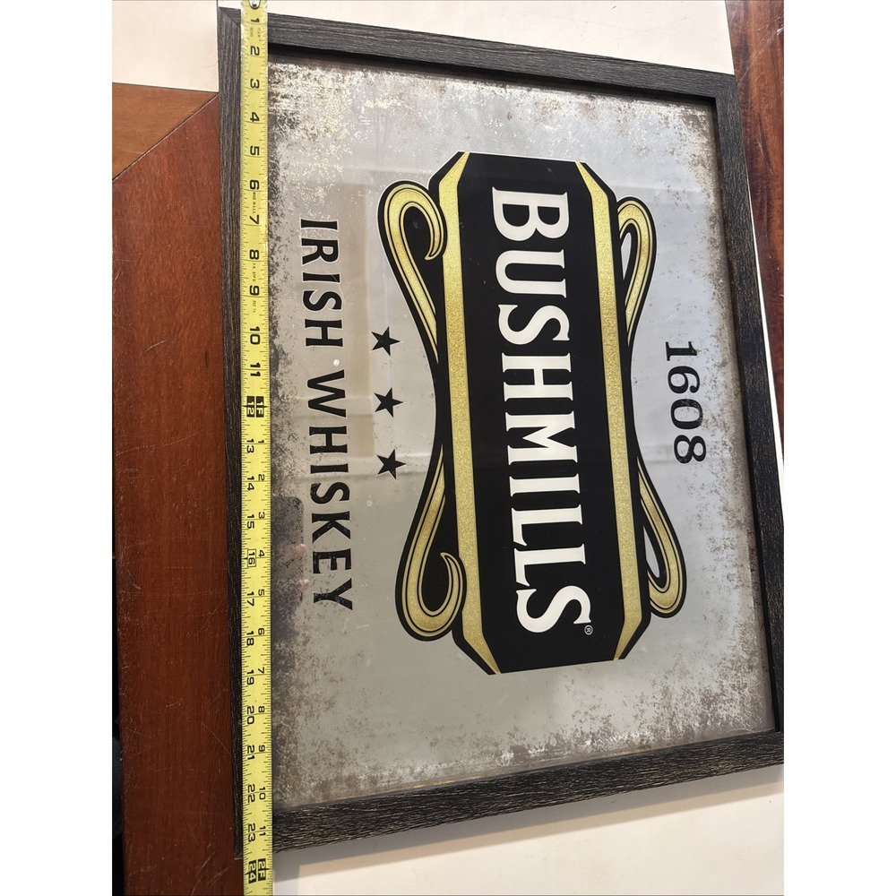 Bushmills Irish Whiskey 1608 Distressed 18" x 24" Bar Mirror Sign alcohol - Picture 3 of 4